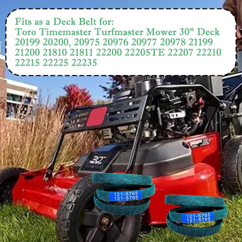 IKSI 121-5765 Drive Belt fits Toro Timemaster Turfmaster Mower 30" Deck 20199 20200 (2 Pack) - Image 4
